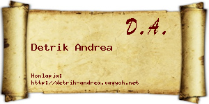 Detrik Andrea névjegykártya